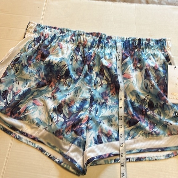 NWT-LEG3ND-1X-blue azure watercolor-running athletic shorts built in underwear - Picture 11 of 12